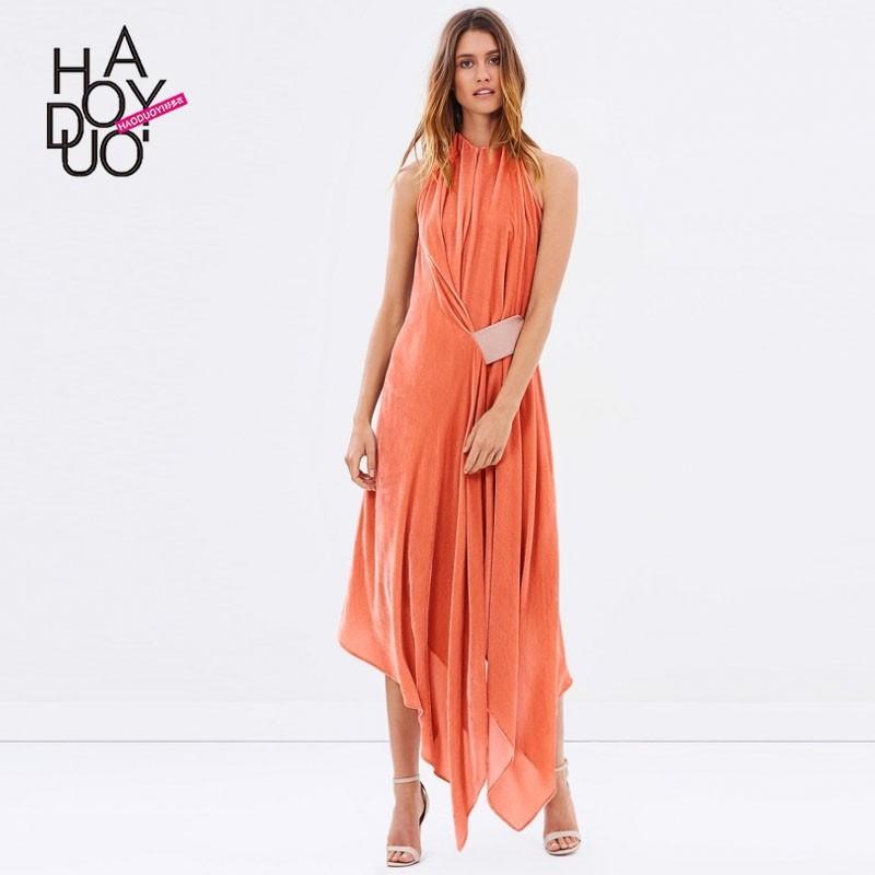 Mariage - Oversized Vogue Asymmetrical Curvy Trail Dress Lace Up Summer Dress - Bonny YZOZO Boutique Store