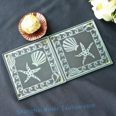 زفاف - Beter Gifts®Happy New Year Souvenir Favor Shell and Starfish Coasters BD003