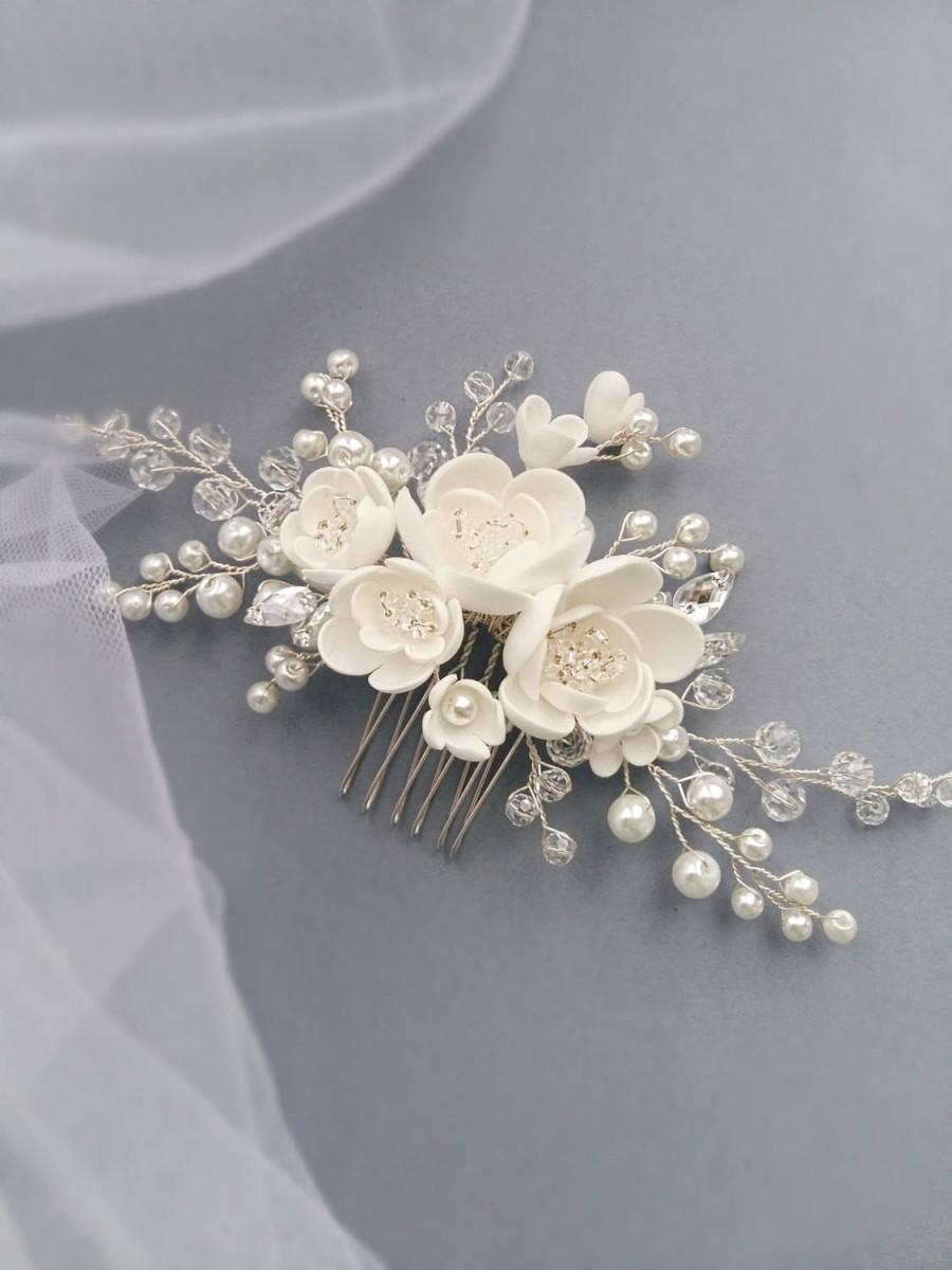 Mariage - Pearl Bridal hair comb, Bridal hair piece, Wedding hair comb, Bridal headpiece, Wedding headpiece, Wedding hair piece, Bridal head piece