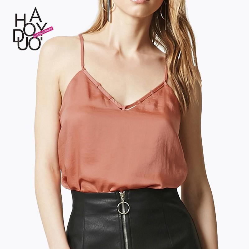 Mariage - Must-have Vogue Sexy V-neck One Color Summer Comfortable Strappy Top - Bonny YZOZO Boutique Store
