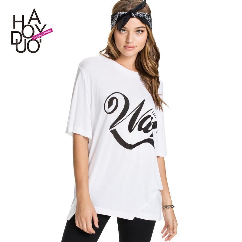 Mariage - Street code letters printed tops t-shirt boyfriend style loose sports short sleeve - Bonny YZOZO Boutique Store