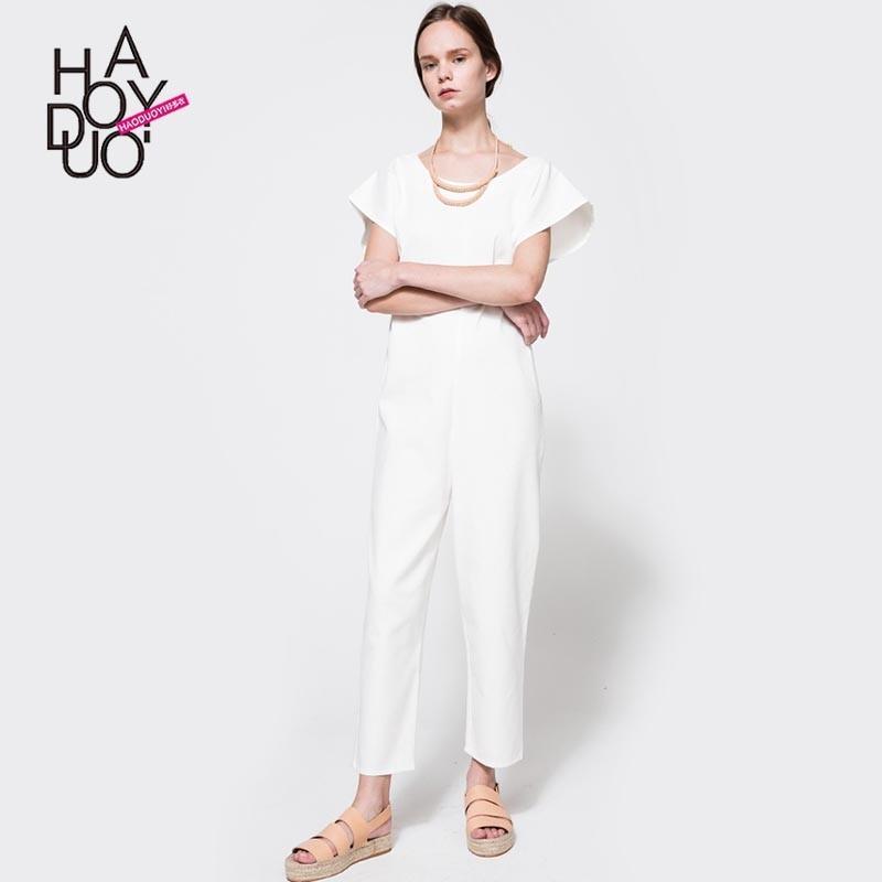 زفاف - 2017 summer dress new style simple and fashionable t loose straight pure Siamese trousers - Bonny YZOZO Boutique Store