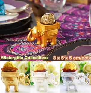زفاف - Beter Gifts®創意婚禮小物印度幸運大象燭臺回禮婚禮宴會席位卡夾喜糖盒SZ040