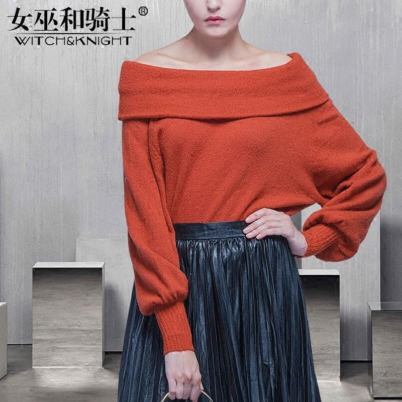 Hochzeit - Oversized Sexy Bateau 9/10 Sleeves Knitted Sweater Top - Bonny YZOZO Boutique Store