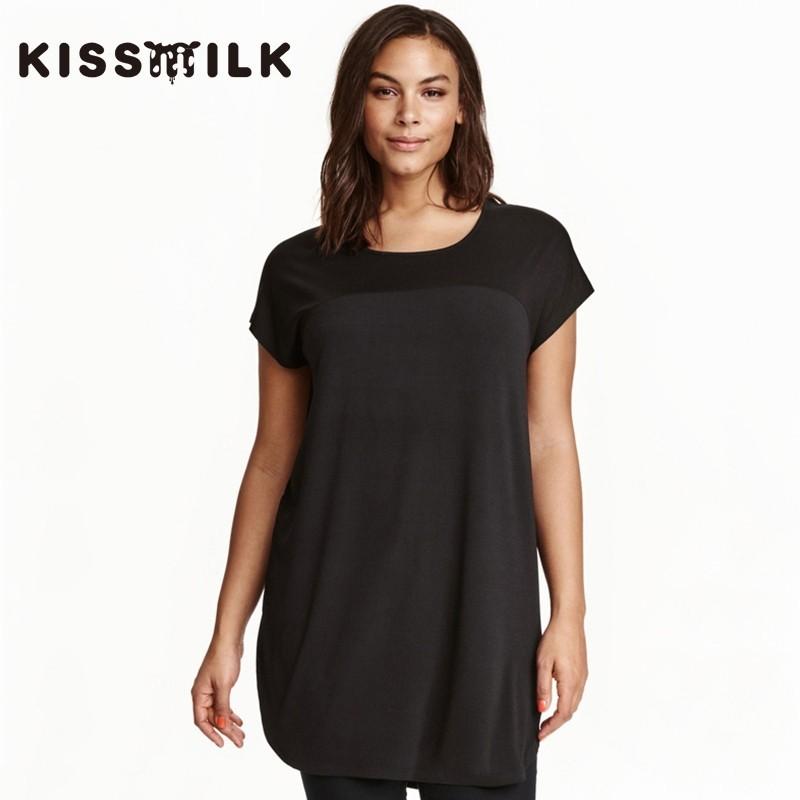 Свадьба - Oversized Slimming Plus Size Short Sleeves Black Summer T-shirt Top Basics - Bonny YZOZO Boutique Store