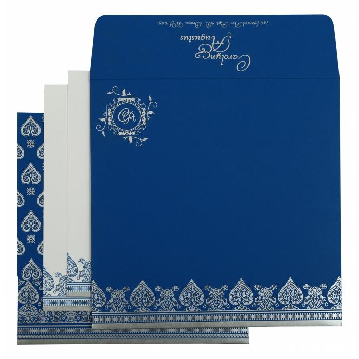 Wedding - Royal Blue Screen Printing Wedding Invitations