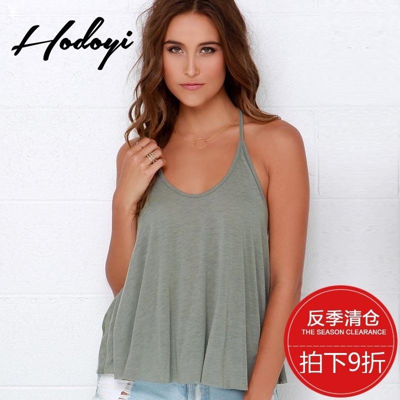 Wedding - Must-have Oversized Vogue Sexy Open Back One Color Summer Sleeveless Top Strappy Top - Bonny YZOZO Boutique Store