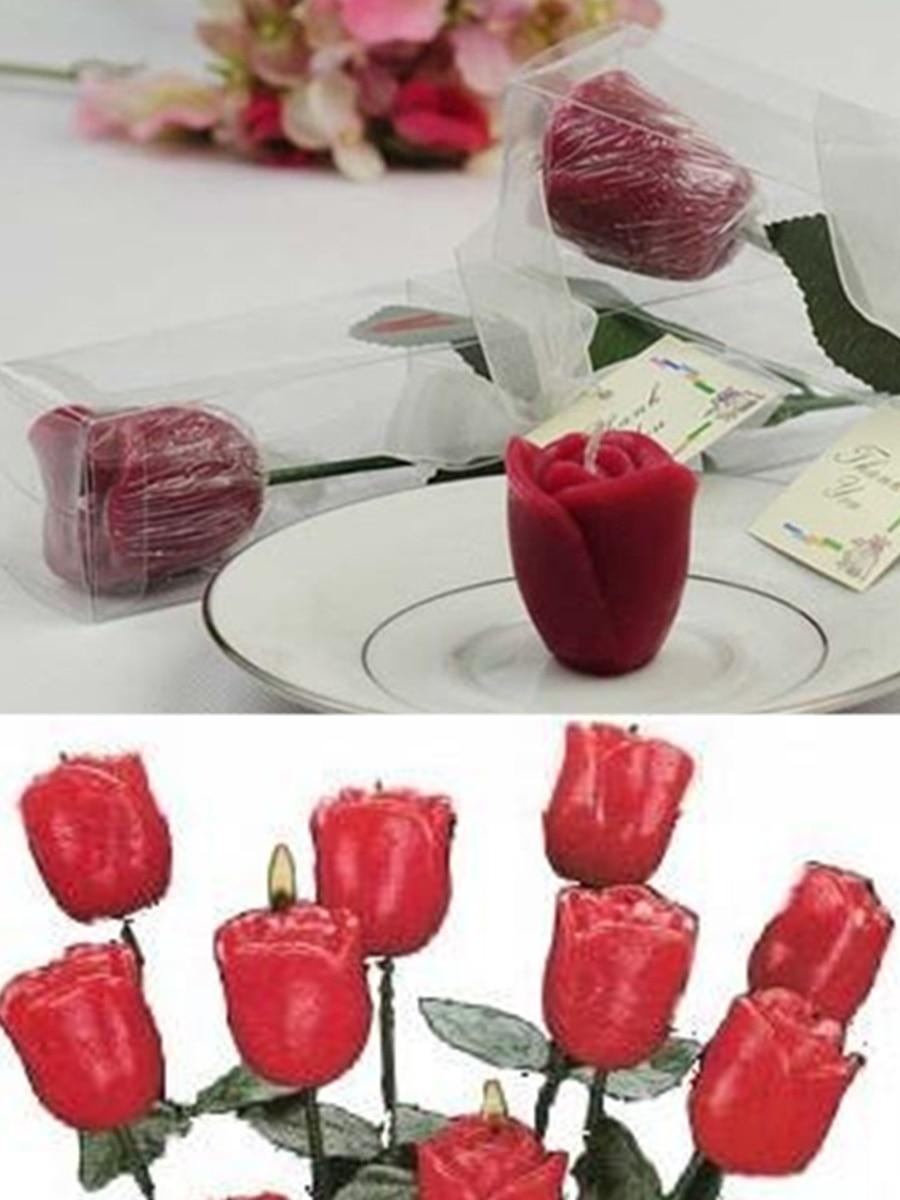 Wedding - BeterGifts Candle Favor Red Rose Shaped Tea Party Souvenir