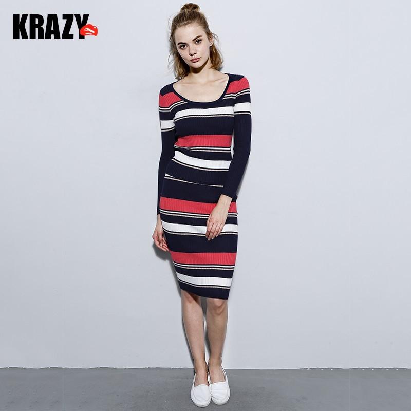 Mariage - Slimming Sheath U Shaped Neckline Jersey Candy Stripped Twinset Top - Bonny YZOZO Boutique Store
