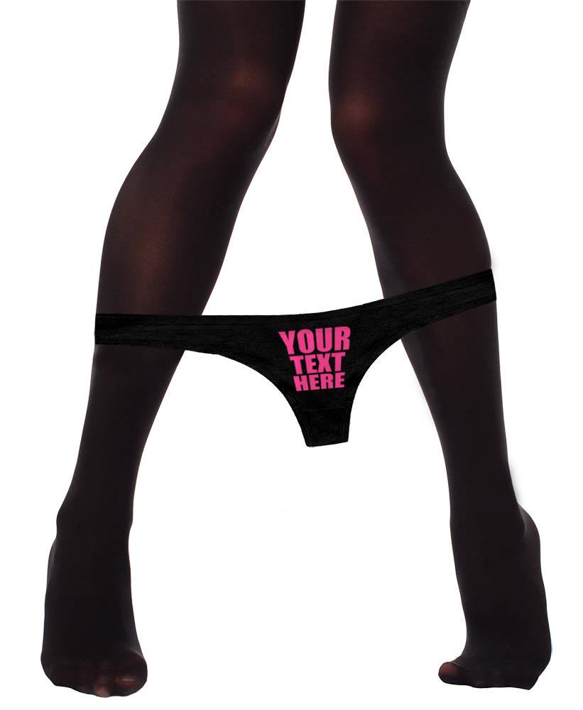 زفاف - Custom Personalized Thong Panties With Your Words Custom Printed Sexy Fun Funny Customized Womens Thong Panty