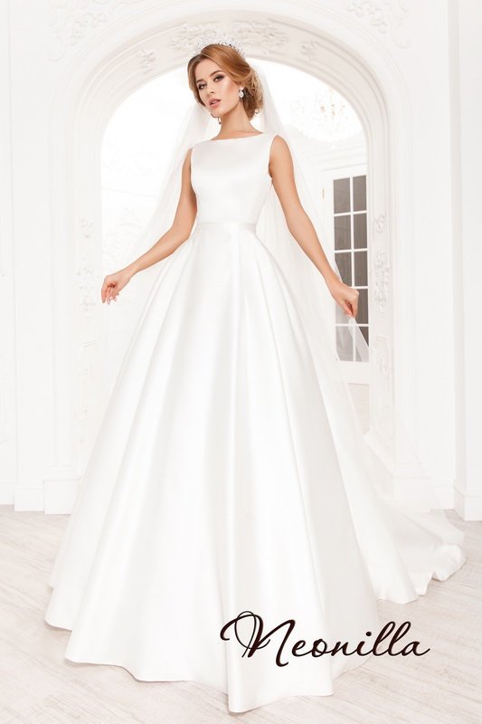 Свадьба - Open Back Wedding Dress, Classic Wedding Dress, A-line Wedding Dress, Satin Wedding Dress, Bridal Dress, Romantic Wedding Dress, Wedding