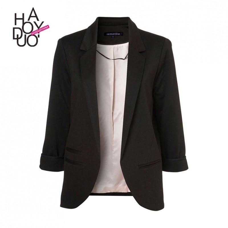 زفاف - Candy-colored cropped-sleeve suit women much smaller career women's skinny little suits plus size tops - Bonny YZOZO Boutique Store