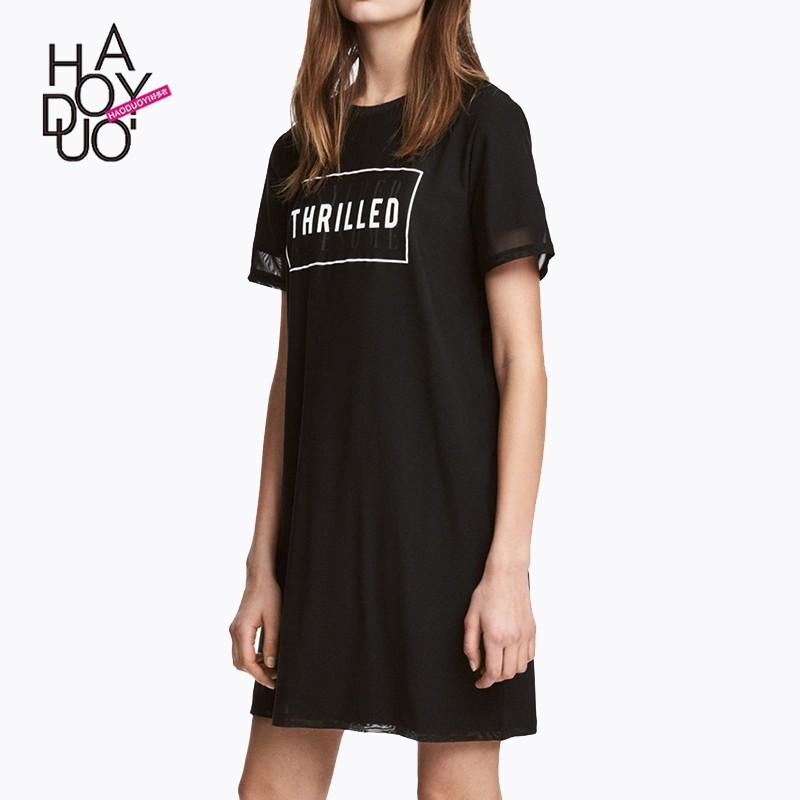 زفاف - Street Style Oversized Vogue Double Layered Summer Short Sleeves Dress T-shirt - Bonny YZOZO Boutique Store