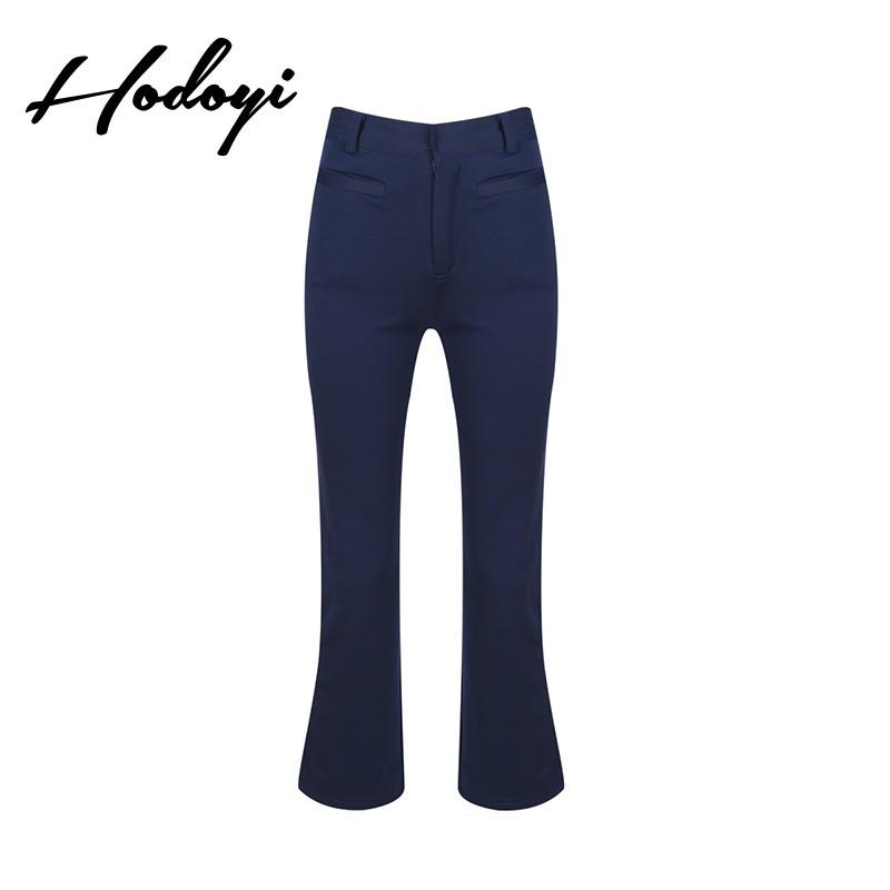 Mariage - Vogue Simple High Waisted Pocket Zipper Up One Color Fall Casual Tube Trouser - Bonny YZOZO Boutique Store