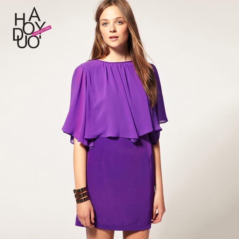 زفاف - Vogue Slimming One Color Fall Frilled Dress Shawl - Bonny YZOZO Boutique Store