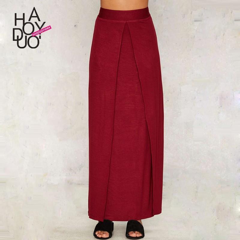 Mariage - Spread out the fork under the fall 2017 women new style fashion sexy knit solid color skirt - Bonny YZOZO Boutique Store
