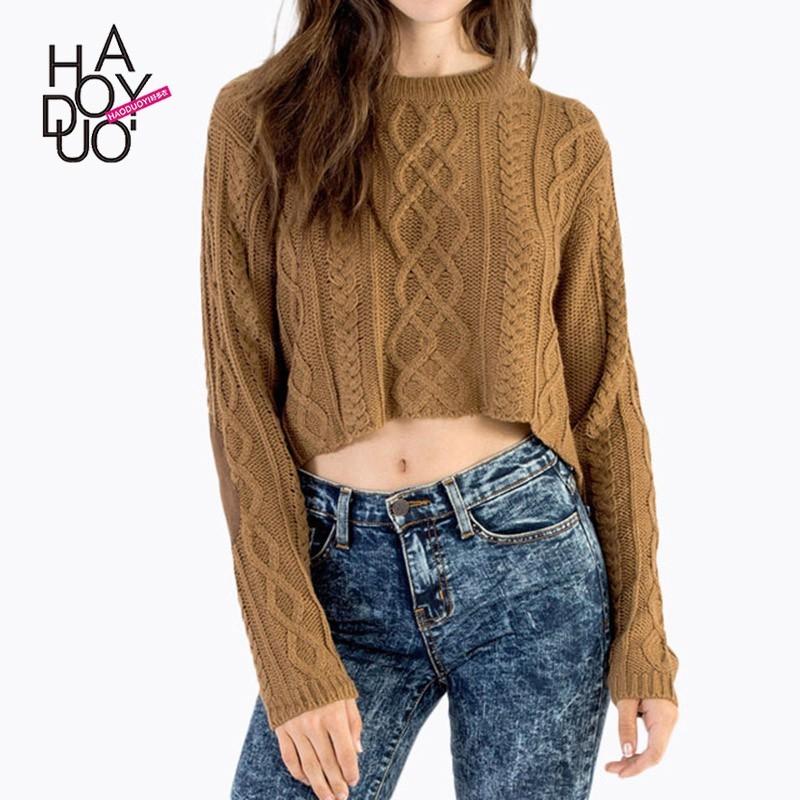 زفاف - Ladies fall 2017 before new stylish short long sleeve old fashion tape sweater women - Bonny YZOZO Boutique Store