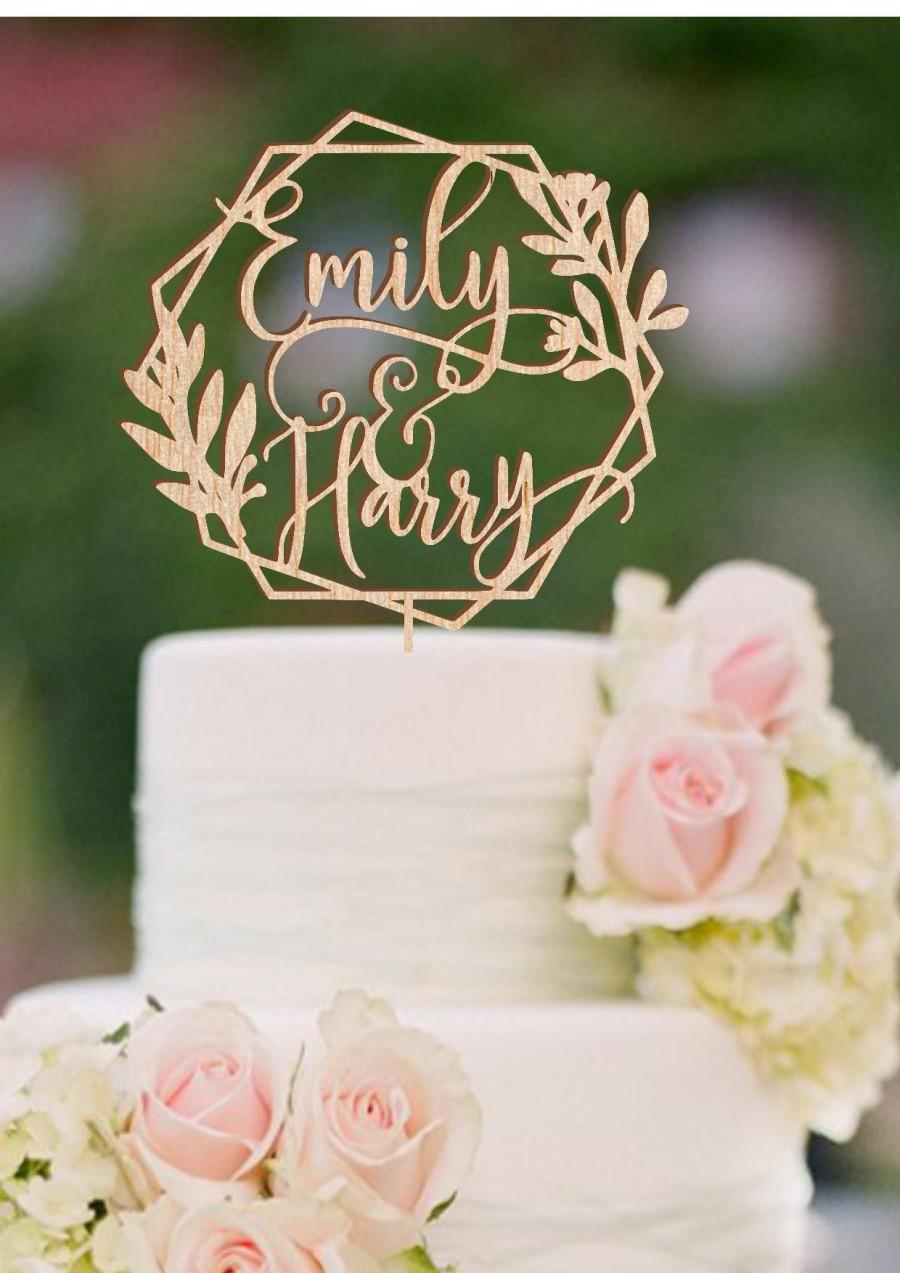 Hochzeit - Personalized Name Wedding Cake Topper Custom Wedding Cake Topper Customized First Names Cake Topper Rose Gold Wedding Decoration