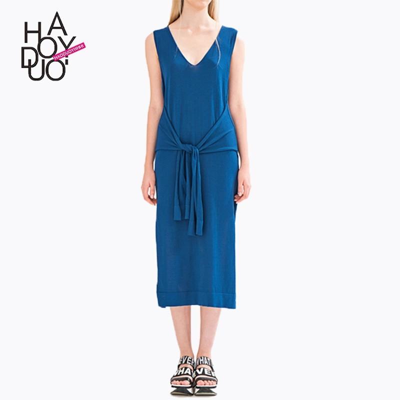 زفاف - Vogue Simple Side Split One Color Spring Dress - Bonny YZOZO Boutique Store