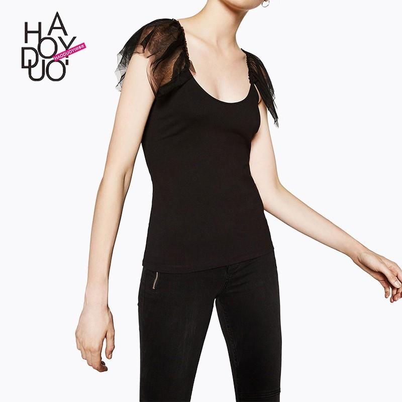 Свадьба - Elegant Vogue Slimming Summer Short Sleeves Strappy Top T-shirt - Bonny YZOZO Boutique Store