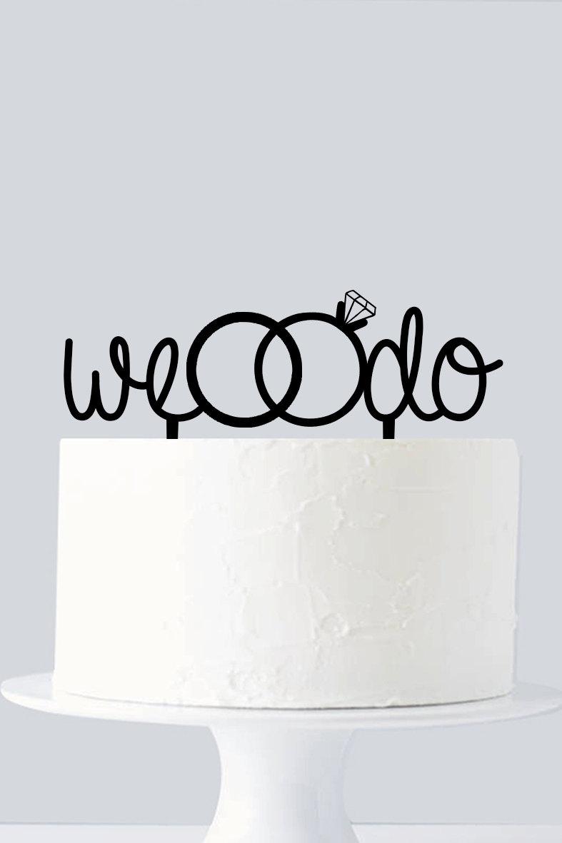 Mariage - We Do Love, Ring Cake Topper, Wedding Cake Topper, Acrylic Cake Topper for Wedding A966