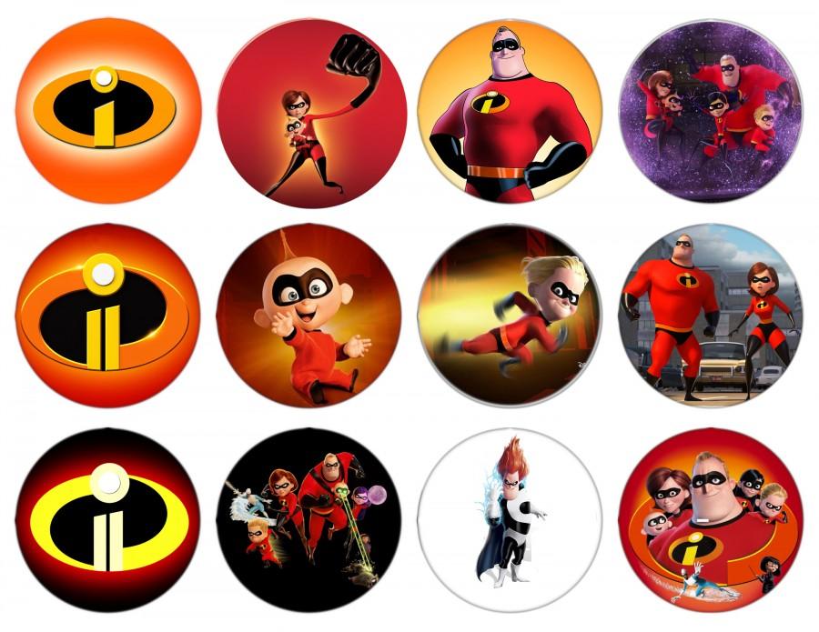 Wedding - The Incredibles - Decoration - Cupcake Topper - Cake Decorating - Customize Cakes - Cupcake or Cookie Toppers -  Edible Images