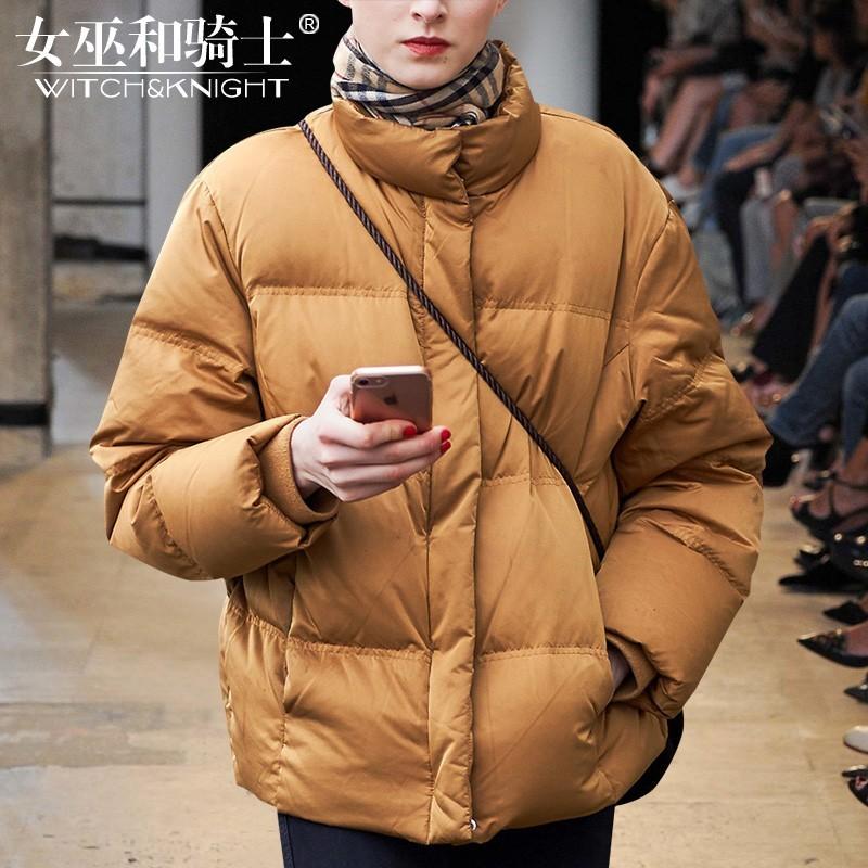 زفاف - Vogue High Neck Duck Down Winter 9/10 Sleeves Feather jacket Coat - Bonny YZOZO Boutique Store