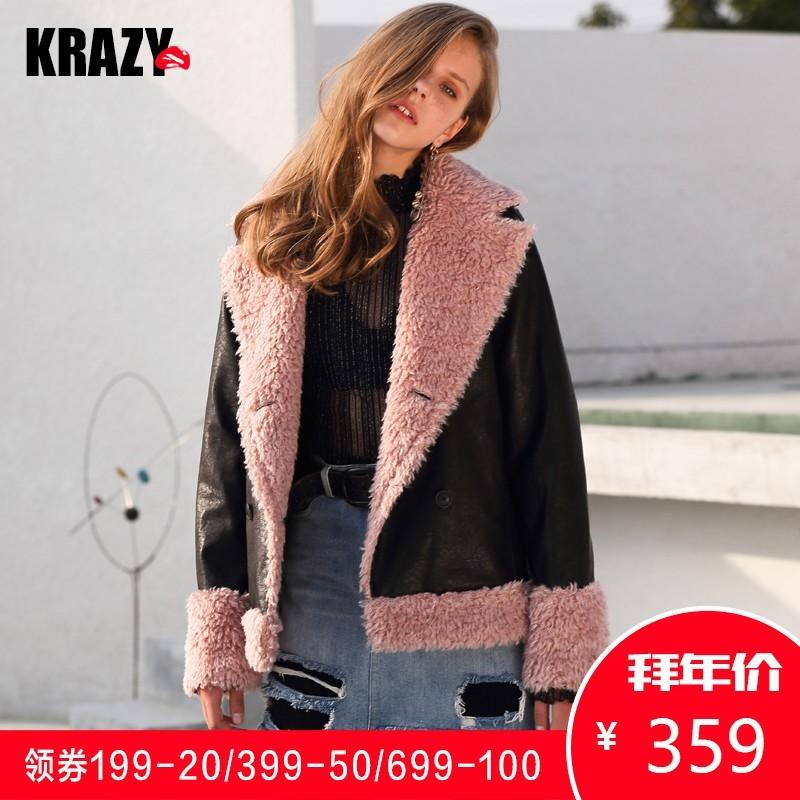 زفاف - Split Front Pink Cotten Coat Leather Jacket Coat - Bonny YZOZO Boutique Store