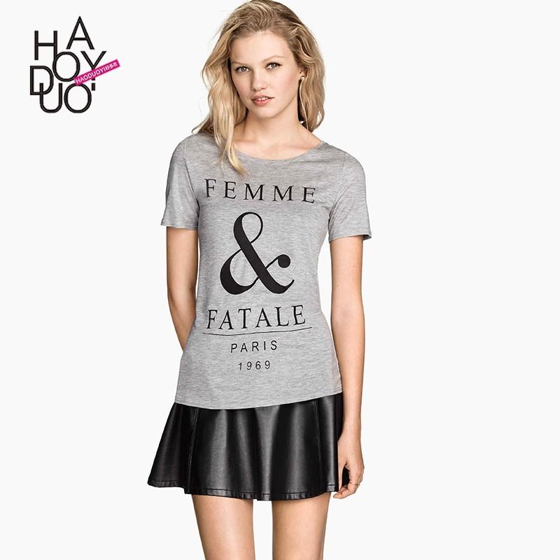 زفاف - 2017 summer dress new simple letters printed casual slim short sleeve t shirt women - Bonny YZOZO Boutique Store