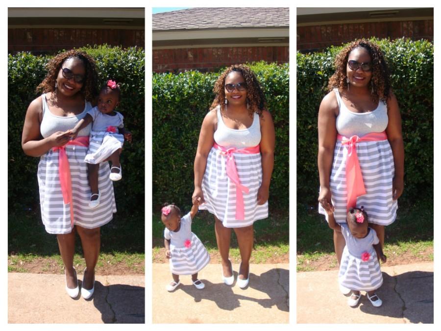 زفاف - Gray Striped Mother Daughter Dresses. Mother Daughter Matching Dresses,Mommy - N - Me,Mommy & Me,Dresses,Mommy N me Outfits,Matching dresses