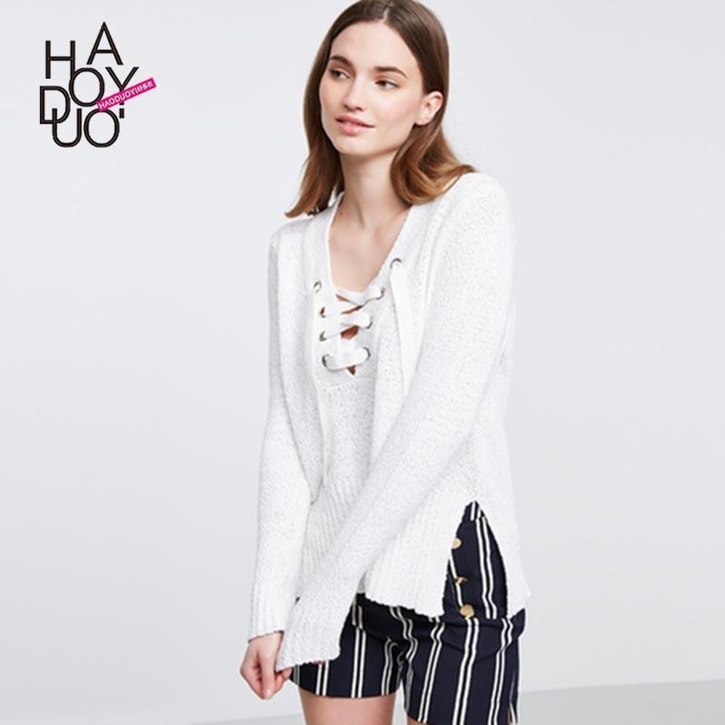 زفاف - Women's clothes new knit bottom shirt in autumn and winter fashion chest strap simple sweater women - Bonny YZOZO Boutique Store