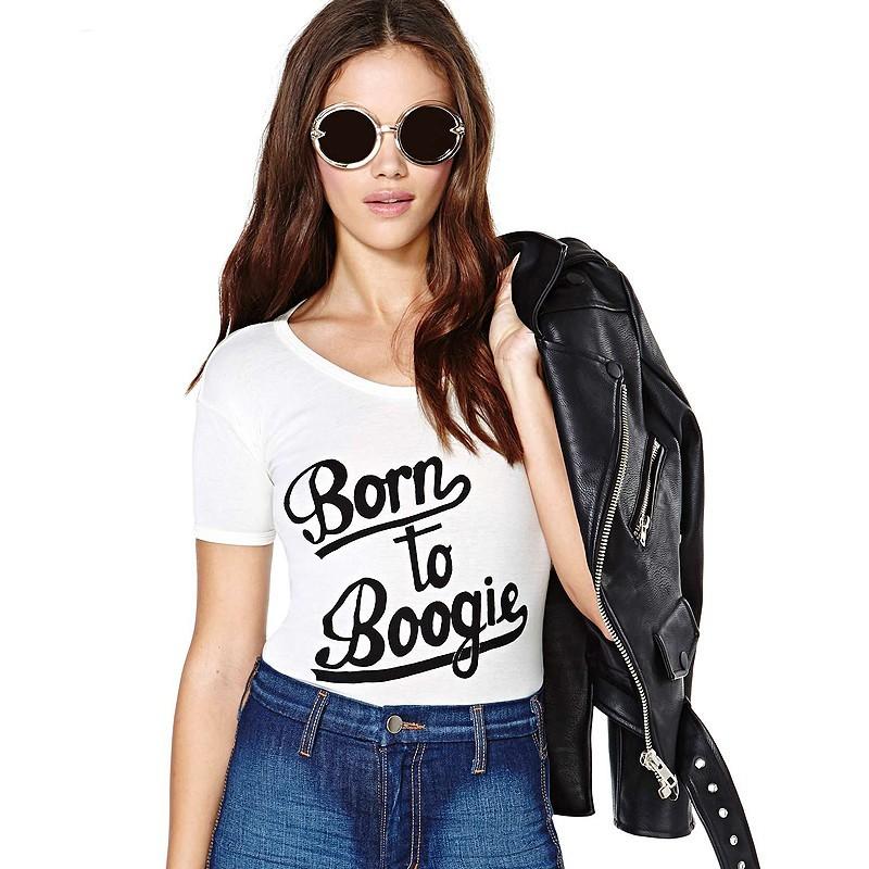 Mariage - Printed Slimming Scoop Neck Short Sleeves Cotton Alphabet Summer T-shirt Basics - Bonny YZOZO Boutique Store