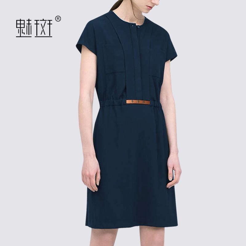 زفاف - 2017 summer new plus size ladies ' fashion slim fold stitching casual short sleeve dress - Bonny YZOZO Boutique Store
