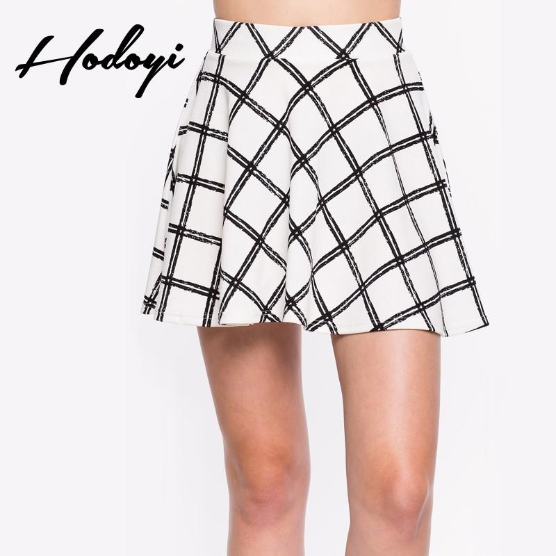 Wedding - Vogue Sweet Printed Solid Color High Waisted Lattice Summer Skirt - Bonny YZOZO Boutique Store