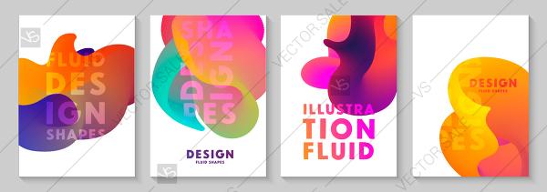 Wedding - Minimal geometric background Abstract fluid shapes Vector Wavy gradient shapes blank template floral background