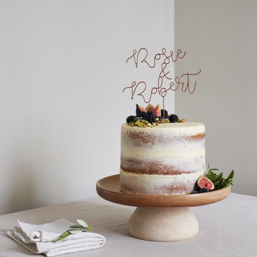 Hochzeit - Script Name Topper, Wedding Cake Topper, Unique Cake Toppers, Gold Name Topper, Wire Cake Topper, Custom Cake Topper, Cake Topper Letter