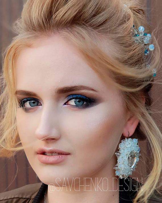 Hochzeit - Moonstone bridal Earrings Moonstone Jewelry Beaded boho earrings