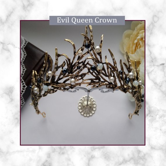 زفاف - baroque headband Crown Bronze baroque tiara queen crown metal boho jewelry gold gothic hair clips evil queen crown noir black crown