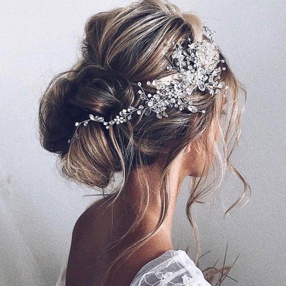 Wedding - Clear tiara, Wedding hair accessories, hinestone tiara, Gold Leaf Headpiece, Rose Wedding hair comb,Wedding hair piece,xmas Bridal hair pins