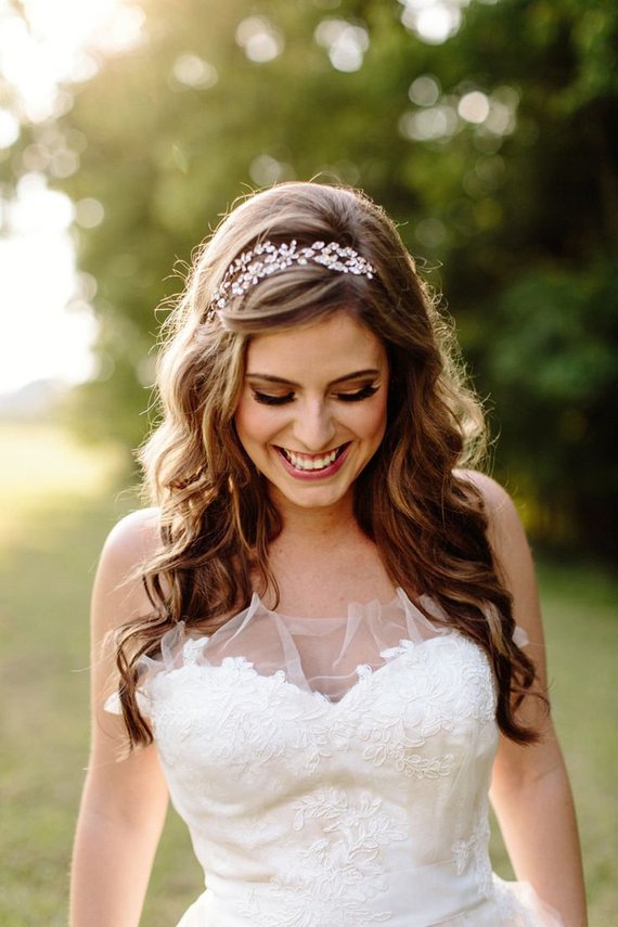 Свадьба - Wedding headpiece Wedding hairstyles with tiara Crystal headpieces Bridal halo bridal hair accessories Haarband Haarschmuck Bridal Tiara
