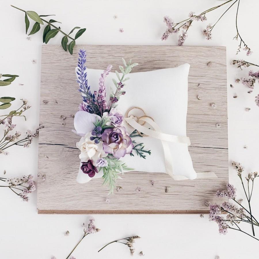 Wedding - Lavender lilac Ring bearer pillow, Wedding ring pillow, Ring bearer pillow, Ring holder, Wedding decor