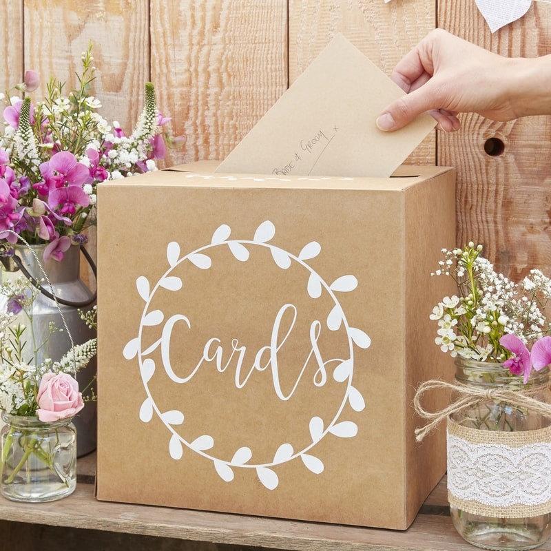 Mariage - Rustic Wedding Post Box, Rustic Wedding Card Box, Kraft Wedding Post Box, Rustic Wedding Decor