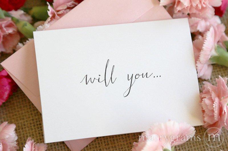 Hochzeit - Cute Will You Be My Bridesmaid Cards - Will You Be My Matron of Honor, Maid of Honor, Flower Girl, Bridesmaid, Bridesman Proposal Card