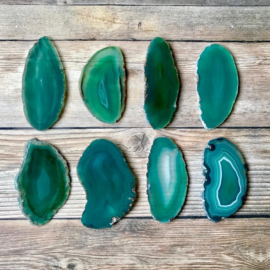 Свадьба - Green Agate Place Cards 2.5"-3.5" Blank Geode Wedding Crystals Placecards Bulk Agate Slices Wholesale geodes wholesale agate
