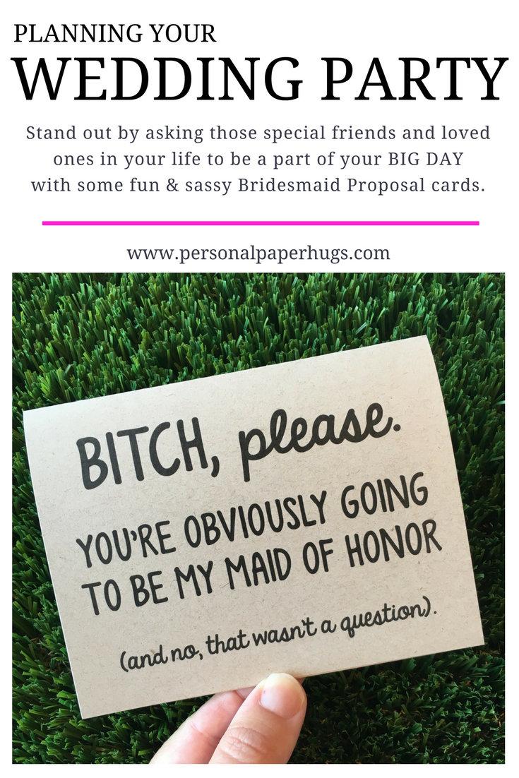 Mariage - Funny Bridesmaid Proposal Card for Maid of Honor / Be my bridesmaid proposal Card / Wedding Party Card Matron of Honor / Bridal Party Card