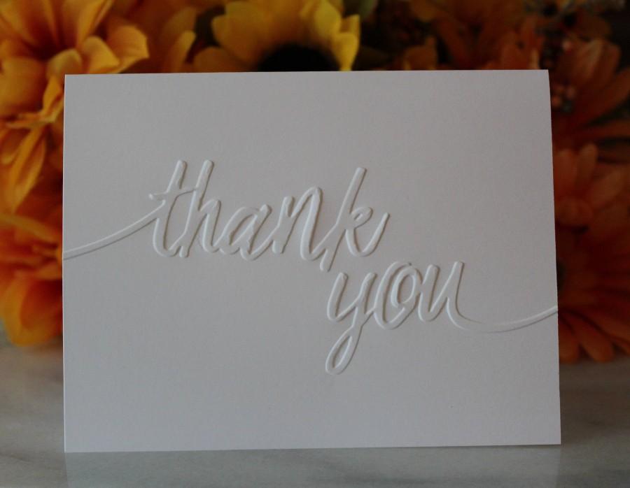 Mariage - Thank You Cards Embossed Note Cards & Envelopes - Ideal Thank You Notes For Wedding, Birthday, Baby Shower or Bridal Shower. FREE SHIPPING
