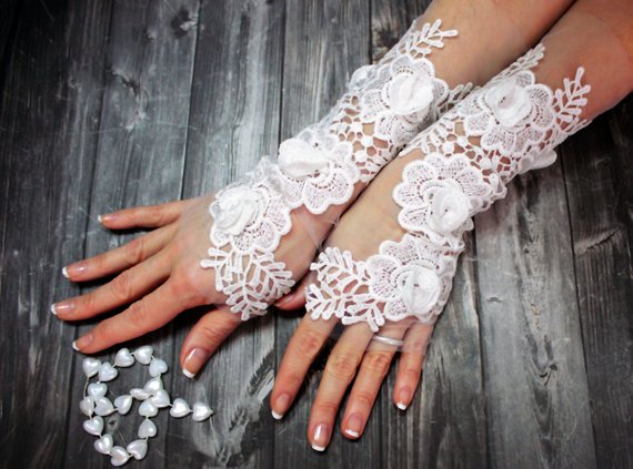 زفاف - White Wedding Glove Lace Gloves Fingerless Glove Wedding Gown Unique Bridal Glove Wedding Bride Bridal Gloves Gift For Bride