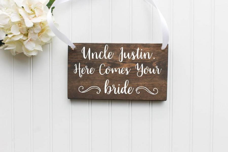 Wedding - Here Comes The Bride Wooden Sign