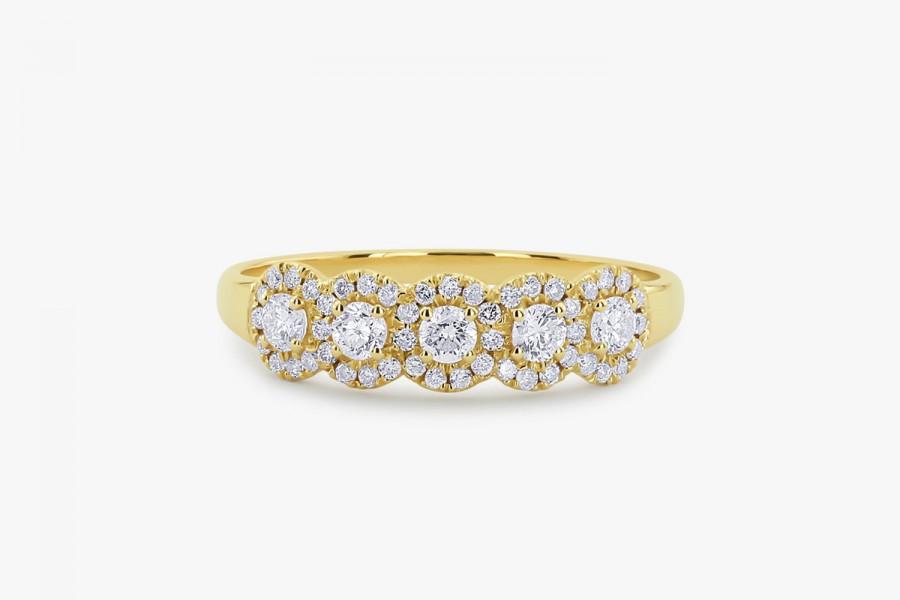 Mariage - Diamond Wedding Band / 14k Gold Diamond Wedding Ring with Micro Pave Setting / Anniversary Band / Mothers Day Gift