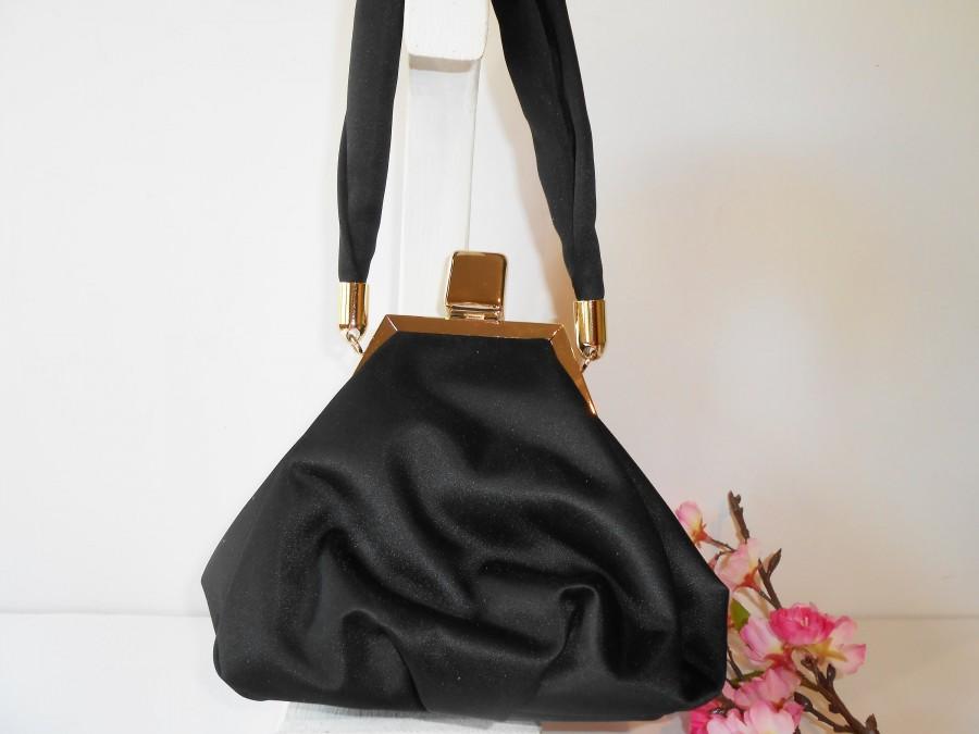 Свадьба - Vintage Black Evening Bag, Elegant Evening Purse EB-0782